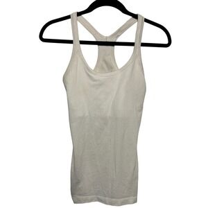 Lululemon Ribbed Racerback Tank Top White 15" Wide 25" Long
